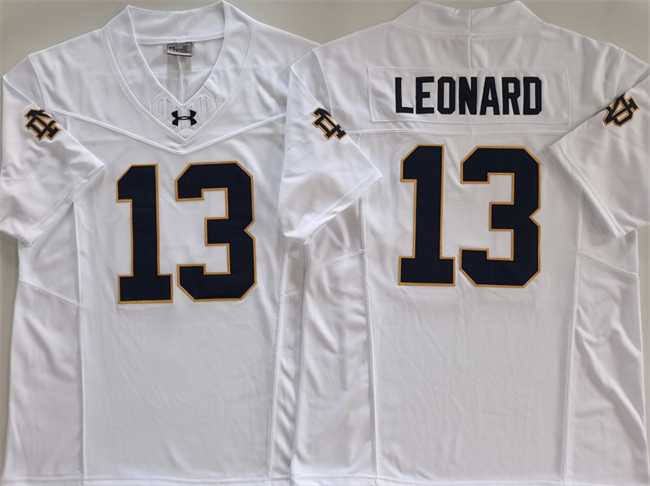 Mens Notre Dame Fighting Irish #13 Riley Leonard White 2024 F.U.S.E. Limited Stitched Jersey